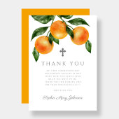 Elegant Orange First Holy Communion Dankeskarte