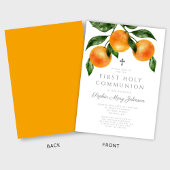 Elegant Orange First Holy Communion Einladung