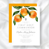 Elegant Orange First Holy Communion Einladung