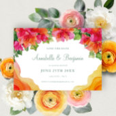 Elegant Orange Floral Bougainville Foto Wedding Save The Date