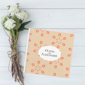 Elegant Orange Floral Wedding Guest Book Notizblock