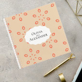 Elegant Orange Floral Wedding Guest Book Notizblock
