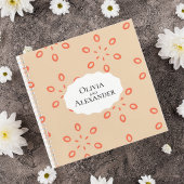 Elegant Orange Floral Wedding Guest Book Notizblock