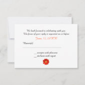 Elegant Orange Gerbera Daisy Wedding RSVP Card (Rückseite)