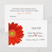 Elegant Orange Gerbera Daisy Wedding RSVP Card (Vorne/Hinten)