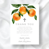 Elegant Orange Girl Taufe Dankeskarte