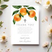 Elegant Orange Girl Taufe Dankeskarte