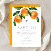 Elegant Orange Girl Taufe Einladung