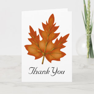 Elegant Orange Leaf Danke Kartendesign