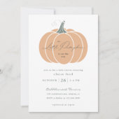 Elegant Orange Little Pumpkin Fall Baby Shower Einladung (Vorderseite)