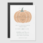 Elegant Orange Little Pumpkin Fall Baby Shower Magneteinladung (Vorne/Hinten)