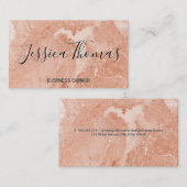 Elegant Orange Marble Visitenkarte (Vorne/Hinten)