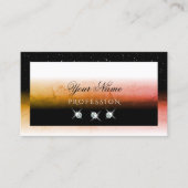 Elegant Orange Marbled Schwarz-weiß Stylish Jewels Visitenkarte (Vorderseite)