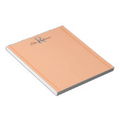 Elegant Orange Monogram Notepad Notizblock (angewinkelt)