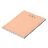 Elegant Orange Monogram Notepad Notizblock (Rotiert)