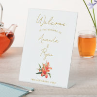 Elegant Orange Oleander Blume Wedding Welcome