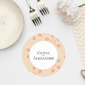 Elegant Orange Pattern Wedding Coaster Runder Pappuntersetzer