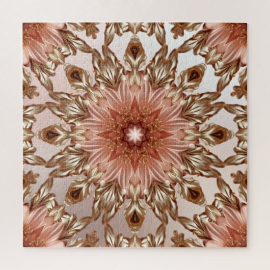 Elegant Orange Peach Floral Jigsaw Puzzle (Vertikal)