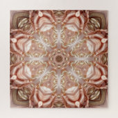 Elegant Orange Peach Floral Jigsaw Puzzle (Horizontal)