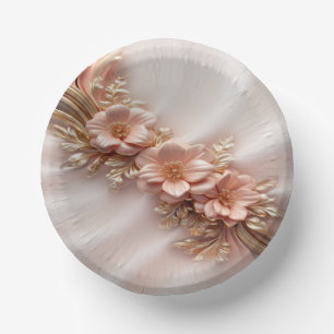 Elegant Orange Peach Floral Pappteller