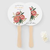 Elegant Orange Peony Bouquet Wedding Fächer (Vorne und Hinten)