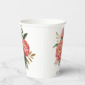 Elegant Orange Peony Bouquet Wedding Pappbecher (Rechts)