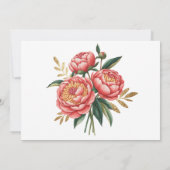 Elegant Orange Peony Paint Wedding Save the Date Einladung (Rückseite)