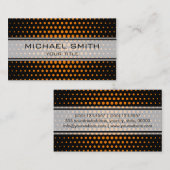 Elegant Orange Polka Dot Pattern Visitenkarte (Vorne/Hinten)
