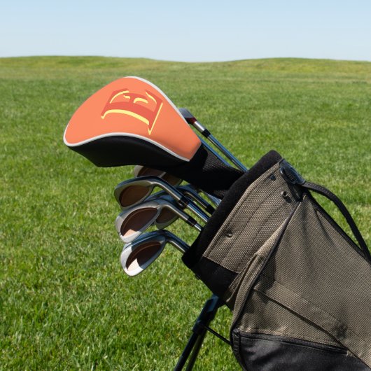 Elegant Orange Red 3D Initial Letter | Korallen Golf Headcover (In SItu)