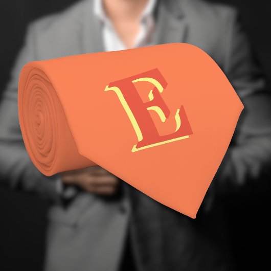 Elegant Orange Red 3D Initial Letter | Korallen Krawatte