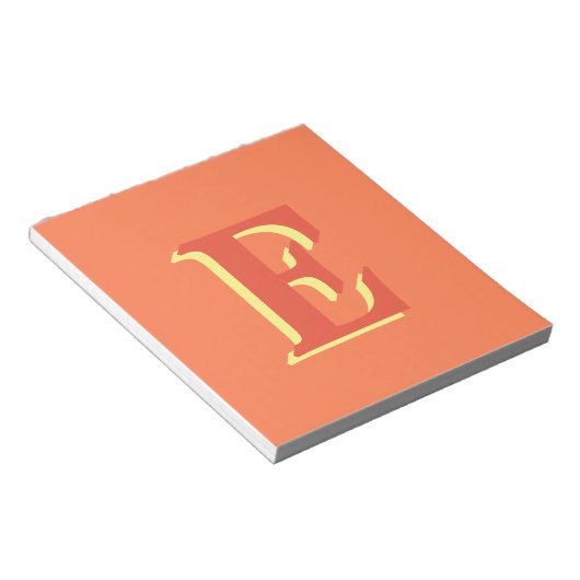 Elegant Orange Red 3D Initial Letter | Korallen Notizblock (angewinkelt)