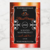 Elegant Orange Red Product Label Logo Juwelen Blac Lebensmitteletikett (Einzelnes Label)