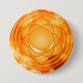 Elegant Orange Sacral Chakra Zen Yoga Spiritual Button