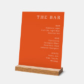 Elegant Orange Serif Bar Menu Acrylschild (Winkel)
