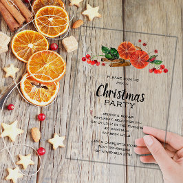 Elegant Orange Slices and Cinnamon Christmas Acryleinladungen