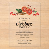 Elegant Orange Slices and Cinnamon Christmas Acryleinladungen (Vorderseite)