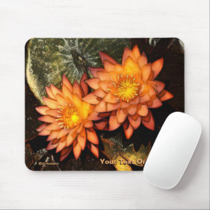 Elegant Orange Water Lilies Mousepad