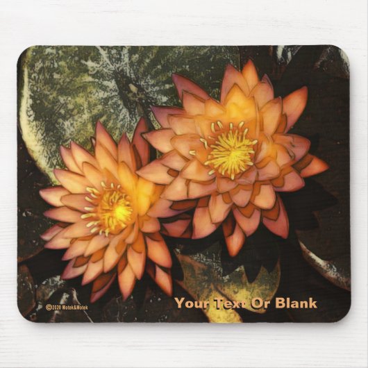 Elegant Orange Water Lilies Mousepad (Vorne)