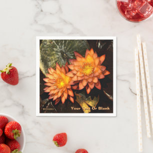 Elegant Orange Water Lilies Serviette