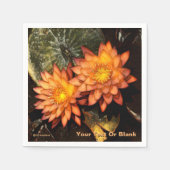 Elegant Orange Water Lilies Serviette (Vorderseite)