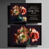 Elegant Orange White Amaryllis Blume Florist Visitenkarte