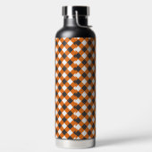 Elegant Orange & White Kariert Gingham Trinkflasche (links)