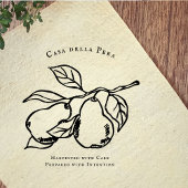 Elegant Orchard Pear Illustration Rubber Stamp Gummistempel