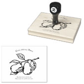 Elegant Orchard Pear Illustration Rubber Stamp Gummistempel (Stempel)