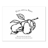 Elegant Orchard Pear Illustration Rubber Stamp Gummistempel (Prägung)