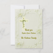 Elegant Orchid and Vine Cross thank you card Dankeskarte (Vorderseite)