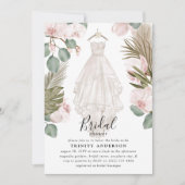 Elegant Orchid Boho Dry Blätter Brautparty Einladung (Vorderseite)