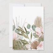 Elegant Orchid Boho Dry Blätter Brautparty Einladung (Rückseite)