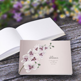 Elegant Orchid Minimalist Wedding Guest Book Gästebuch