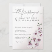 Elegant Orchid Minimalist Wedding Invitation Card Einladung (Vorderseite)